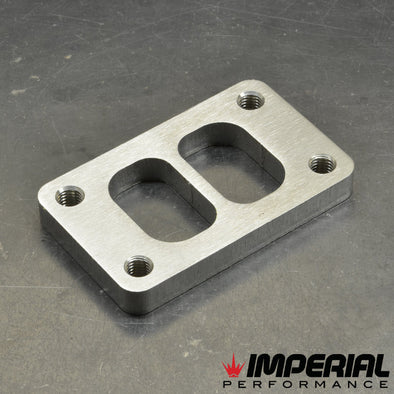 T3 Twin scroll Turbo Flange - Stainless Steel - TAPPED BOLT HOLES
