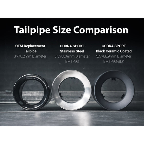 BMW 335i Exhaust Tailpipes - Larger 3.5" M Performance Tips - Replacement Slip-on OE Style
